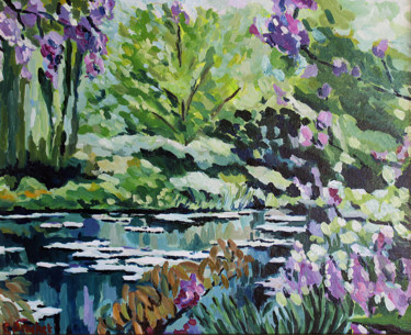 Painting titled "Giverny" by Pascal Brachet, Original Artwork, Oil