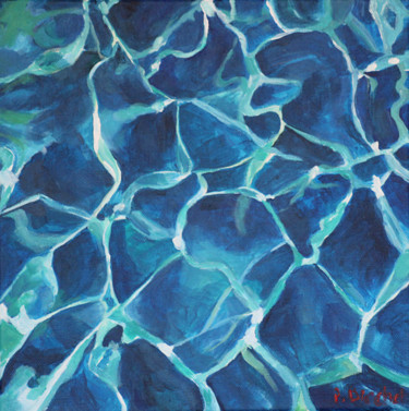 Peinture intitulée "La piscine" par Pascal Brachet, Œuvre d'art originale, Acrylique