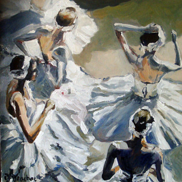 Картина под названием "Danseuses" - Pascal Brachet, Подлинное произведение искусства, Масло