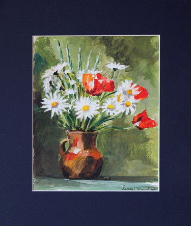 Painting titled "Fleurs des champs" by Pascal Brachet, Original Artwork, Acrylic