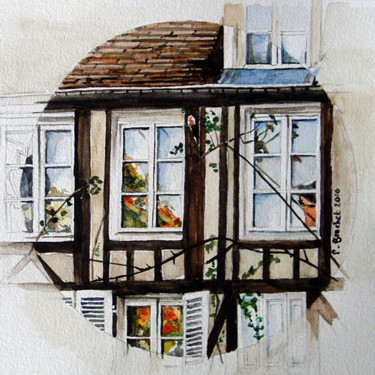 Peinture intitulée "Fenêtres" par Pascal Brachet, Œuvre d'art originale, Aquarelle