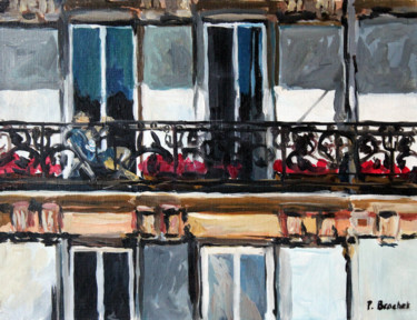 Painting titled "le balcon" by Pascal Brachet, Original Artwork