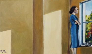 Malerei mit dem Titel "Confinée chez Hoope…" von Pascal Brachet, Original-Kunstwerk, Öl