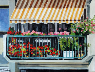 Malarstwo zatytułowany „Le balcon de Franço…” autorstwa Pascal Brachet, Oryginalna praca, Olej
