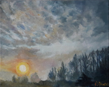 Peinture intitulée "Brouillard" par Pascal Brachet, Œuvre d'art originale, Huile