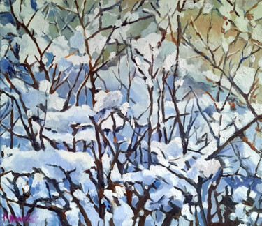 Painting titled "L'hiver*" by Pascal Brachet, Original Artwork, Oil
