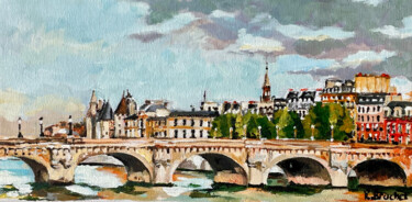 Painting titled "Pont Neuf" by Pascal Brachet, Original Artwork, Acrylic