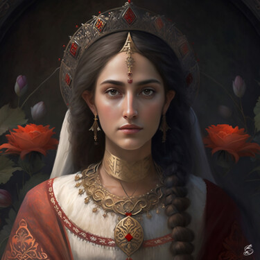 Digital Arts titled "ARMENIAN PRINCESS" by Mélanie Braganti, Original Artwork, AI generated image