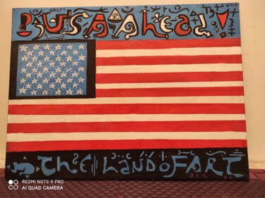 Painting titled "USA ahead!" by Brahim Megherbi, Original Artwork, Acrylic