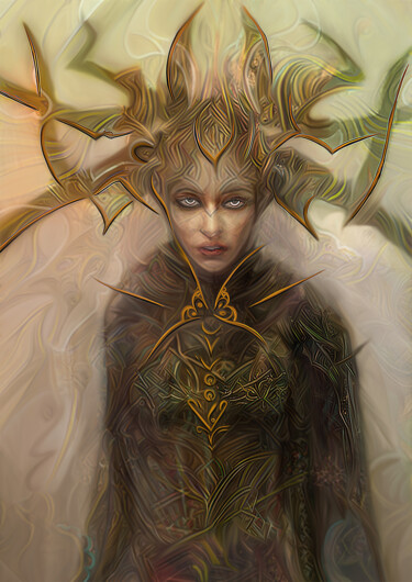 Digital Arts titled "Hela goddess" by Bram Leegwater, Original Artwork, Digital Painting