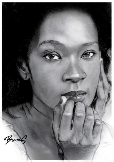 Drawing titled "marie-lyne djibo.jpg" by Bram'S Coulibaly, Original Artwork, Pencil