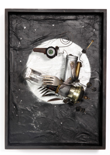Scultura intitolato "E.T.alien* 3d wall…" da Branimir Misic, Opera d'arte originale, Metalli