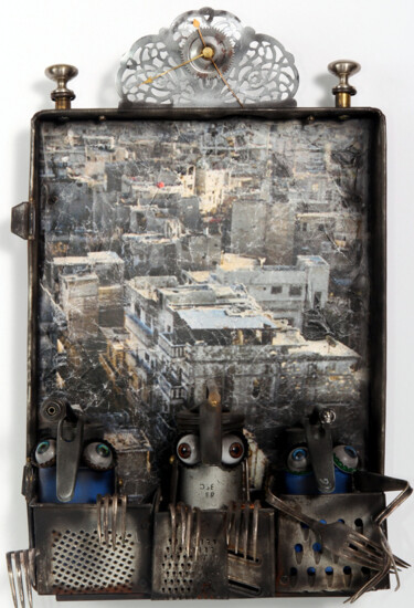 Escultura titulada "Destroyed city* ori…" por Branimir Misic, Obra de arte original, Metales