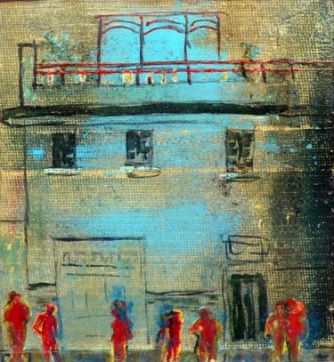 Pittura intitolato "Gente per strada" da Branciforte, Opera d'arte originale, Acrilico