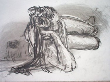 Drawing titled "Nude Resting" by Brandon Nicholas, Original Artwork