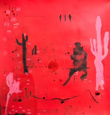 Schilderij getiteld "red dream" door Sara Ebrahimi, Origineel Kunstwerk, Acryl