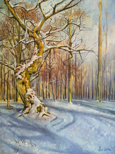 Peinture intitulée "Winter I" par Branislava Grubjesic Pantelic, Œuvre d'art originale, Huile