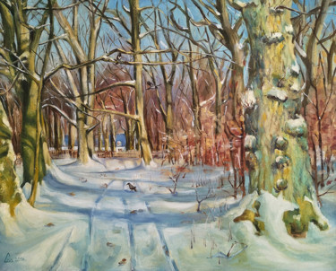 Painting titled "Winter II" by Branislava Grubjesic Pantelic, Original Artwork, Oil