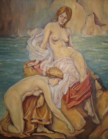 Painting titled "Womens" by Branislava Grubjesic Pantelic, Original Artwork, Oil
