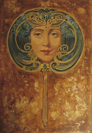 Painting titled "Mirror" by Branislava Grubjesic Pantelic, Original Artwork, Acrylic