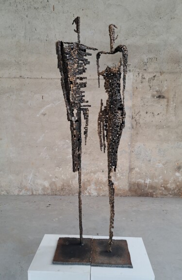 Sculpture titled "Man and Woman  mosa…" by Brano Brody, Original Artwork, Metals