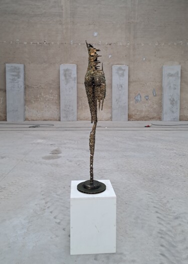 Sculpture titled "Woman Mosaic back" by Brano Brody, Original Artwork, Metals