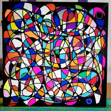 Painting titled "Vitraux" by Brase, Original Artwork, Gouache