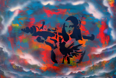 Malerei mit dem Titel "Women's Power" von Beate Braß, Original-Kunstwerk, Sprühfarbe