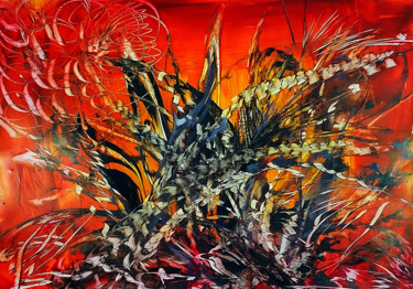 Painting titled "RED" by Beate Braß, Original Artwork, Encaustic