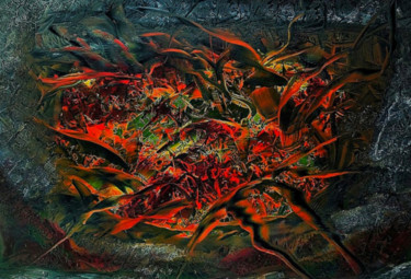 Painting titled "Fury" by Beate Braß, Original Artwork, Encaustic