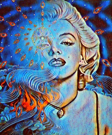Digital Arts titled "Marilyn Monroe 3" by Beate Braß, Original Artwork, Digital Painting