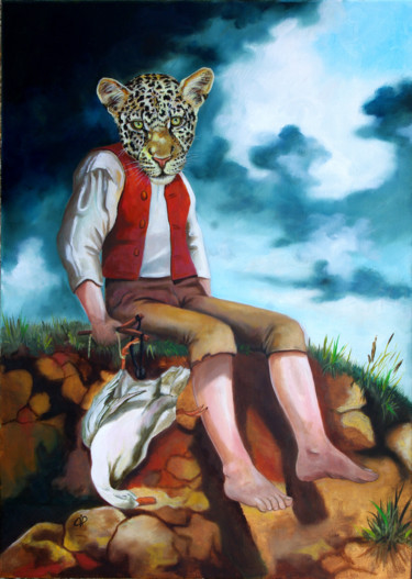 Peinture intitulée "Le sauvageon" par Brataine, Œuvre d'art originale, Huile