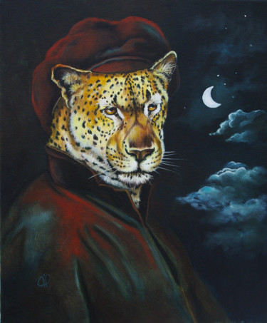 Painting titled "Léo revient de la c…" by Brataine, Original Artwork, Oil