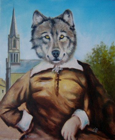 Painting titled "Saint Loup" by Brataine, Original Artwork, Oil