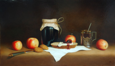 Painting titled "still life with a j…" by Sergei Konyukhov, Original Artwork, Oil