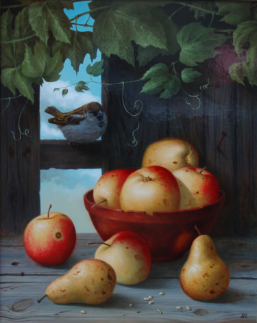 Картина под названием "still life with spa…" - Sergei Konyukhov, Подлинное произведение искусства, Масло