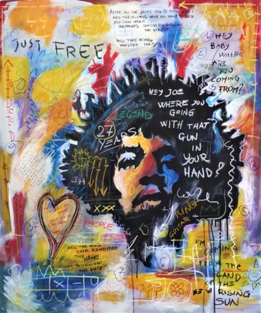 Painting titled "Jimi" by Brazo, Original Artwork, Acrylic