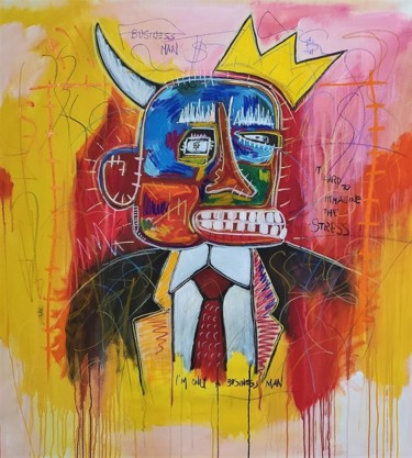Malerei mit dem Titel "business man" von Brazo, Original-Kunstwerk, Acryl
