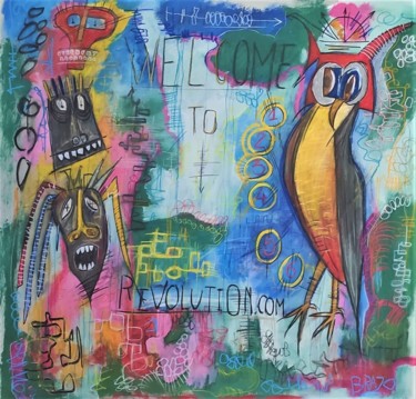 Schilderij getiteld "Welcome to revoluti…" door Brazo, Origineel Kunstwerk, Acryl