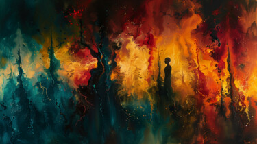 Digital Arts titled "Narcissistic Fire I" by Breaj, Original Artwork, AI generated image