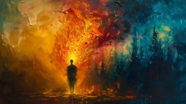 Digital Arts titled "Narcissistic Fire II" by Breaj, Original Artwork, AI generated image