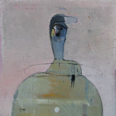 Peinture intitulée "L'homme saturne" par Jean-Claude Bréat, Œuvre d'art originale, Huile