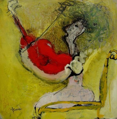 Peinture intitulée "Sonate Rouge" par Jean-Claude Bréat, Œuvre d'art originale, Huile