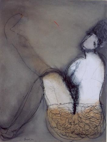 Peinture intitulée "Striptease" par Jean-Claude Bréat, Œuvre d'art originale, Huile