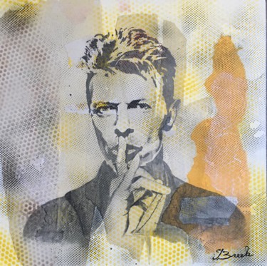 Drawing titled "David Bowie" by Breek Kuntz, Original Artwork, Spray paint