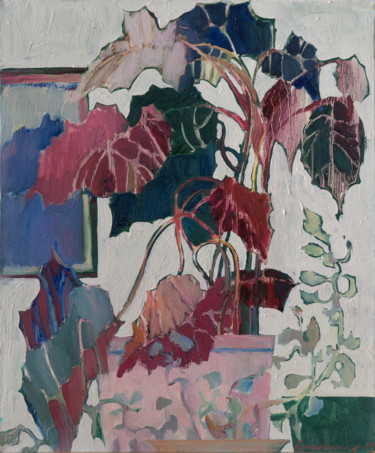 Peinture intitulée "Houseplants" par Elena Branovitskaya, Œuvre d'art originale, Huile