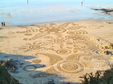 Photographie intitulée "Sand art Lancieux" par Pascaline Brémont, Œuvre d'art originale