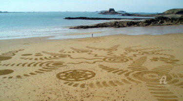 Photographie intitulée "Sand art Saint-Malo" par Pascaline Brémont, Œuvre d'art originale