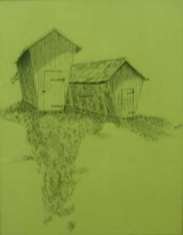Drawing titled "Corn Crib" by Brenda Swain, Original Artwork