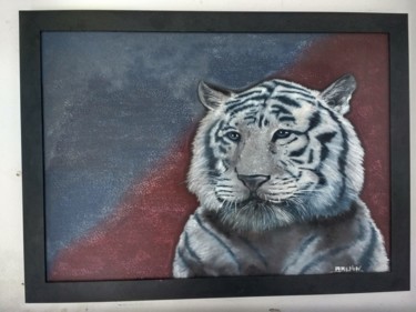 Painting titled "O Tigre" by Brenon, Original Artwork, Ink